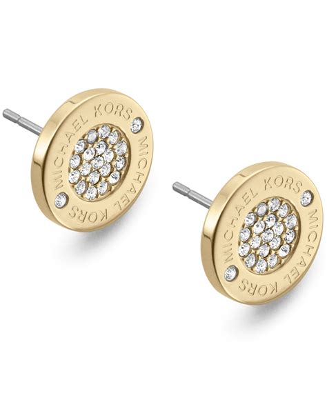 michael kors tina black and gold studs|michael kors logo studs.